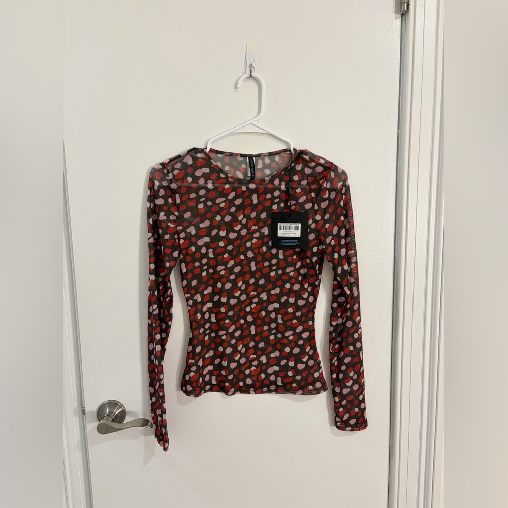 CYNTHIA ROWLEY
Modern Mesh Top In Black Red - Picture 3 of 5